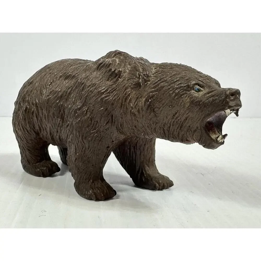 Vintage Brown Grizzly Bear Open Mouth PVC Figure‎ AAA 6